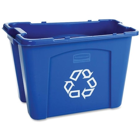 Rubbermaid Commercial 14 gal Rectangular 14-gallon Recycling Box, Blue, Polyethylene RCP571473BE